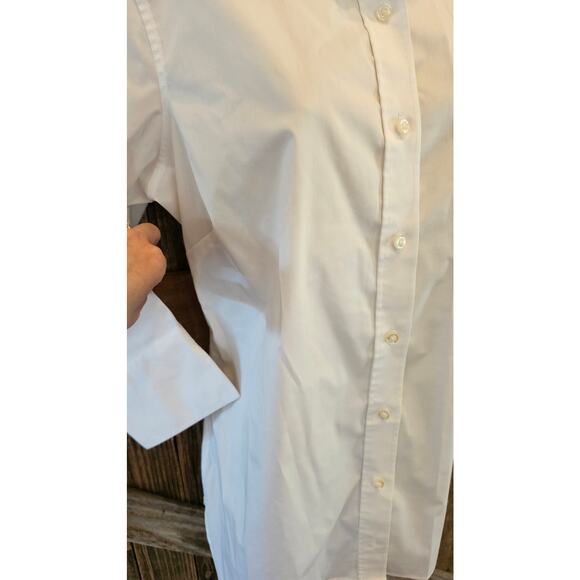LANDS END broadcloth 10 TALL 10L white proffesional business work button up # - Picture 3 of 7